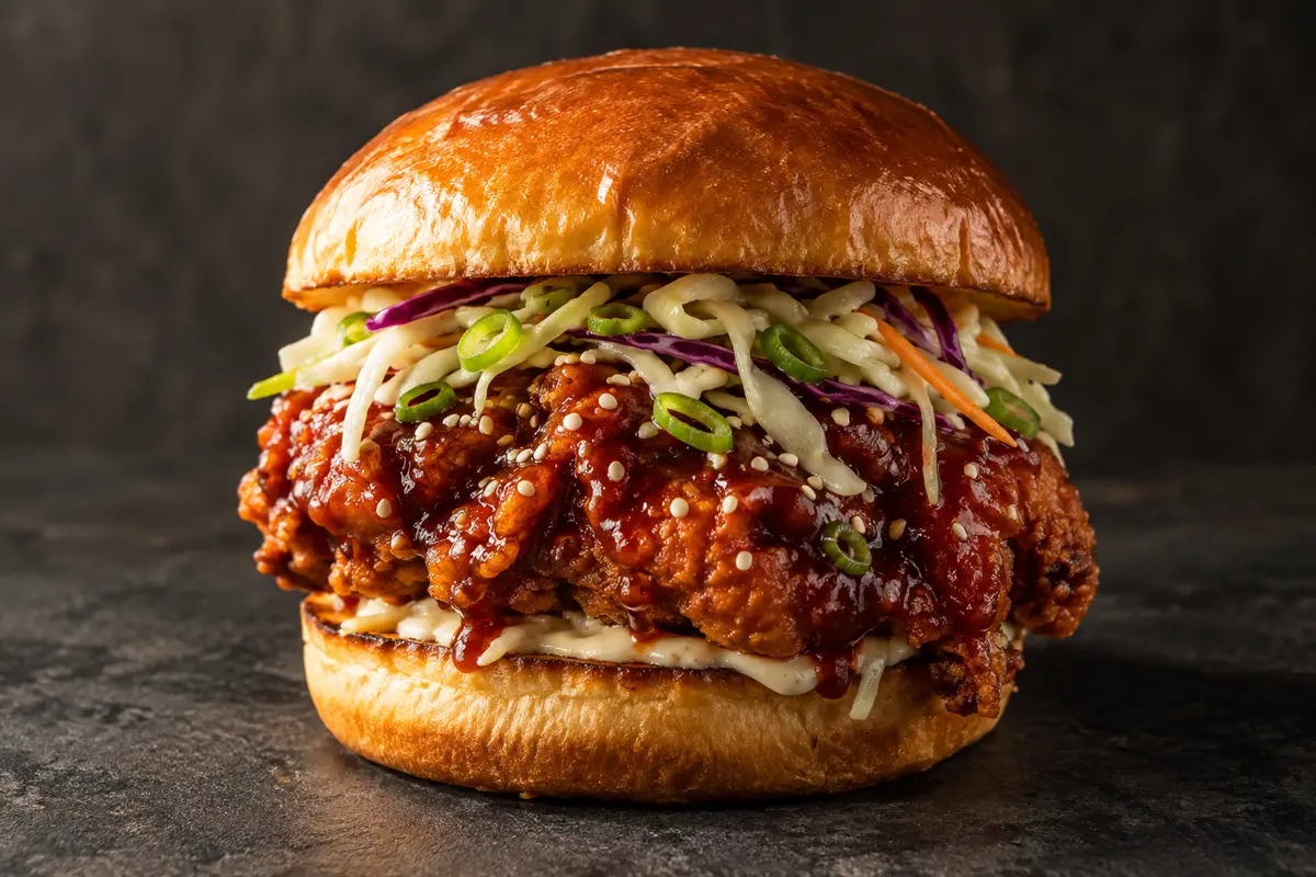 Korean fried chicken burger